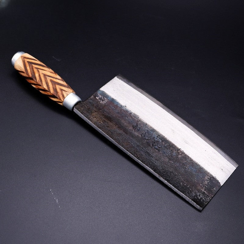 SHUOJI Handmade Kitchen Knives High Carbon Forged Cleaver Wood Handle Slicing Knife Cooking Tools