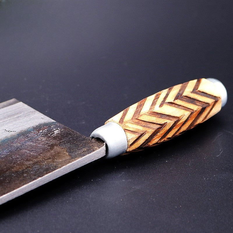 SHUOJI Handmade Kitchen Knives High Carbon Forged Cleaver Wood Handle Slicing Knife Cooking Tools