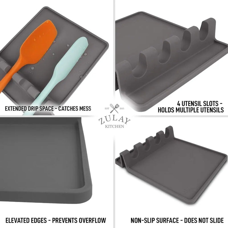 Silicone Utensil Rack for Spoons, Forks, Tongs & More