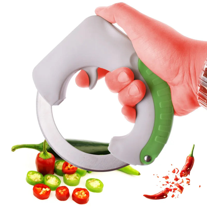 Safe Portable Circular Rolling Wheel Stainless Steel Kitchen Knife Fruit, Vegetable and Pizza Knife