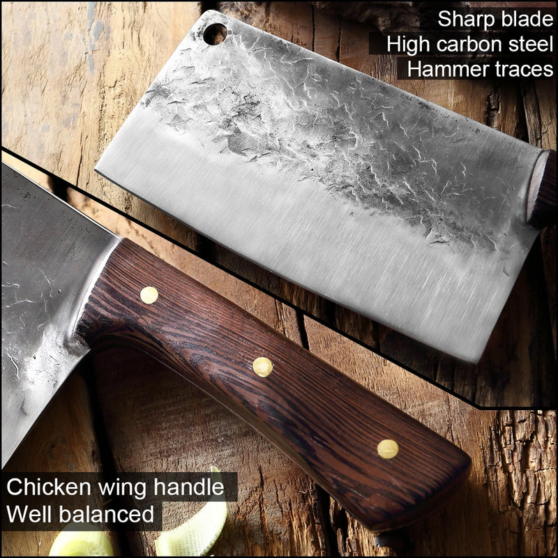 Bone chopper and meat cleaver Handmade Knife Kitchen Butcher High Steel Forging Chef Tool