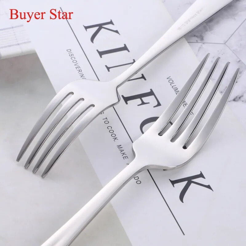 Dinnerware Set Stainless Steel Spoon Fork Knife Cutlery Dinner Camping Kitchen Metal Tableware