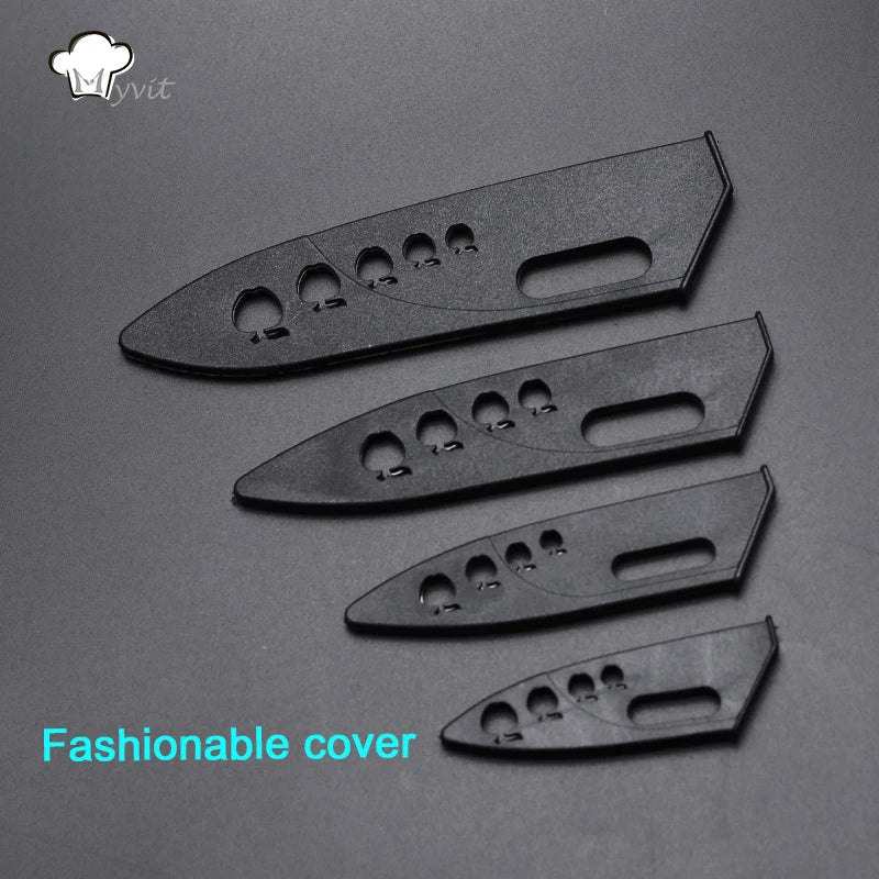 Ceramic Knife 3" 4" 5" 6" inch Zirconia Knife Black Blade Kitchen Knives Paring Fruit Cooking Set