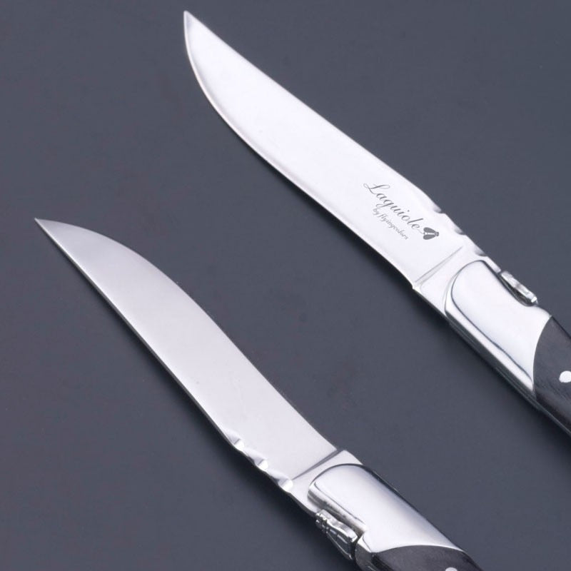 6pcs Black Laguiole Steak Knife Wood Handle Table Knives Stainless Steel Party Tableware Restaurant