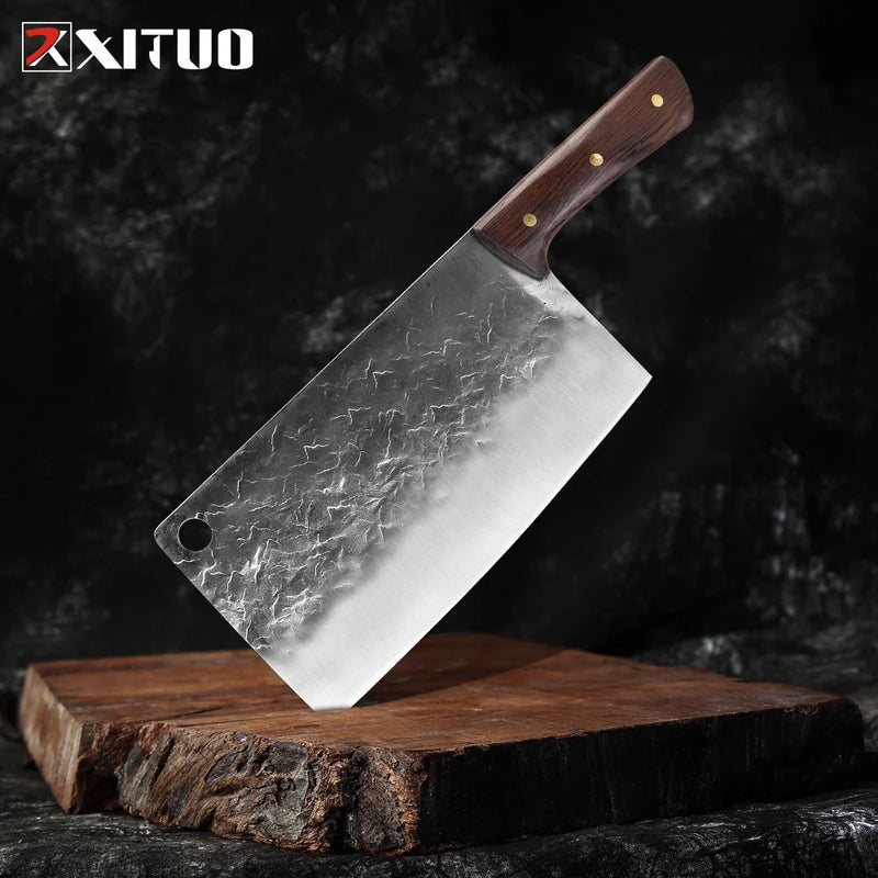 Bone chopper and meat cleaver Handmade Knife Kitchen Butcher High Steel Forging Chef Tool