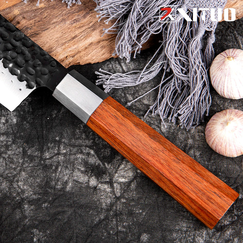 XITUO 8 inch Kiritsuke Knife Stainless Steel Kitchen chef Knife Rosewood With Octagonal Handle