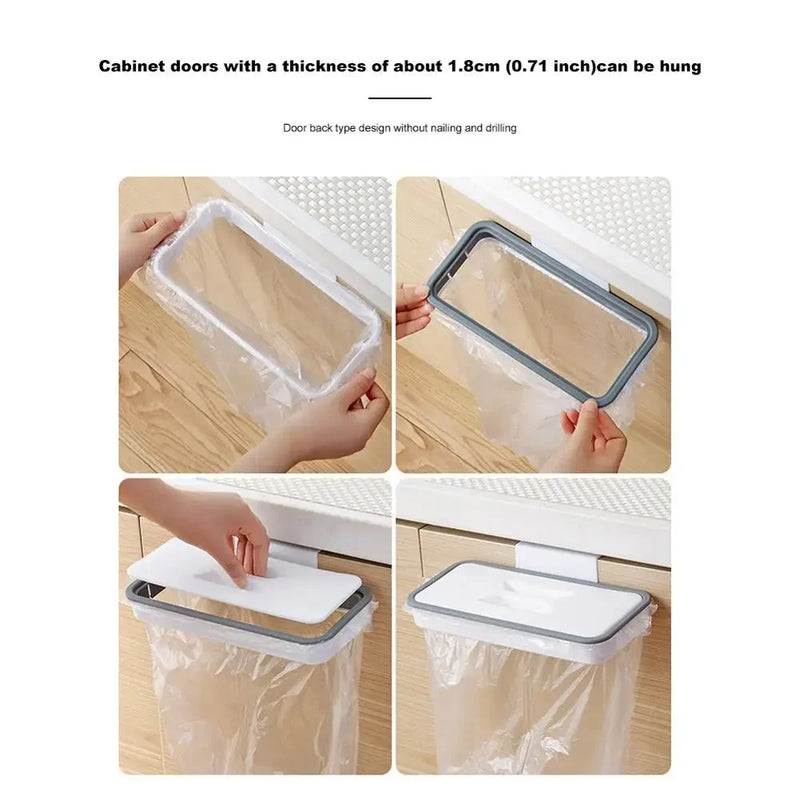 Portable Plastic Garbage Hanging Bag Trash Storage Rack Bag Hook Kitchen Organzier