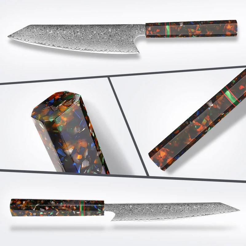 8 Inch Kiritsuke Knife Damascus Stainless Steel Kitchen Knife Sharp Chef Knives Resin Handle