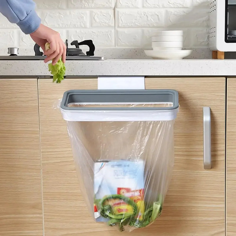 Portable Plastic Garbage Hanging Bag Trash Storage Rack Bag Hook Kitchen Organzier