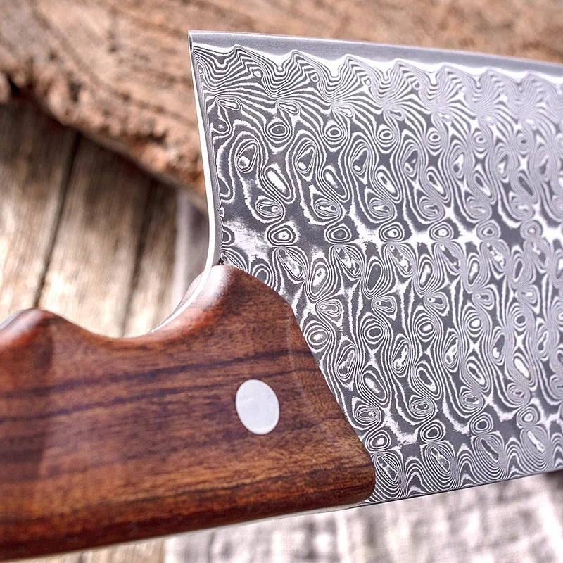 XITUO 67-layer Damascus steel kitchen knife household slicing knife sharp mahogany handle