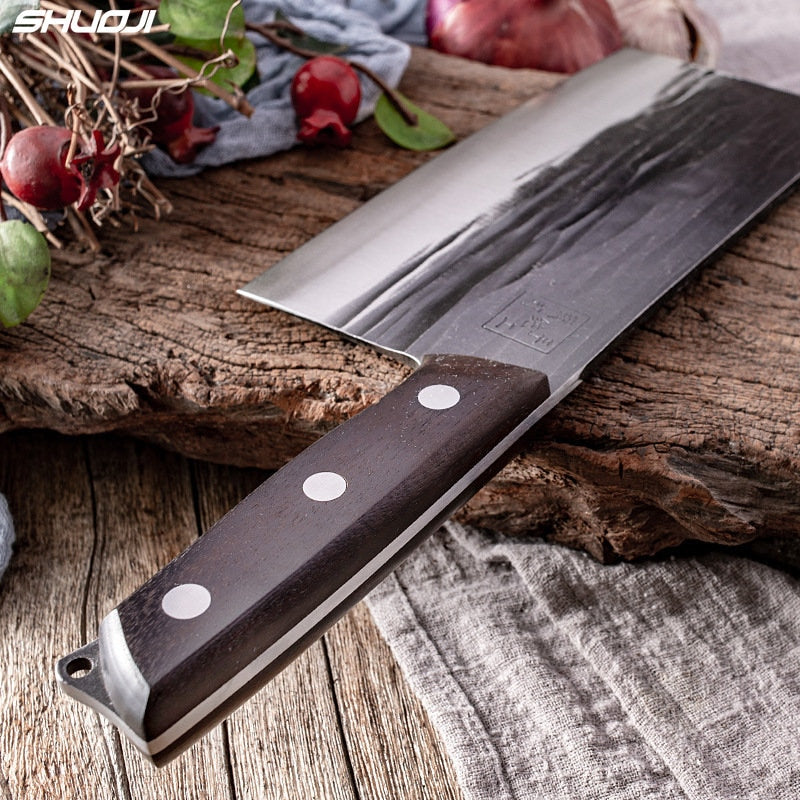 Pure Handmade Fully Forged Kitchen Knife Dual Purpose for Chopping Cutting Chicken Duck Chefs Knife