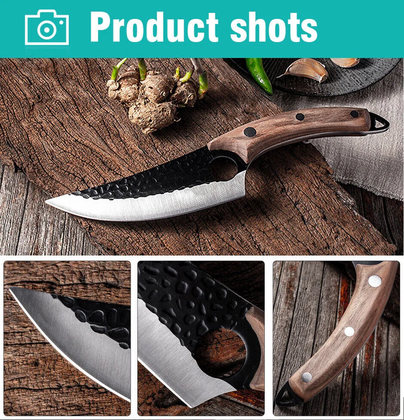 Meat Cleaver Butcher Boning Knife Chef Knife set Kitchen Handmade Forged Outdoor Hunting Fish Knife