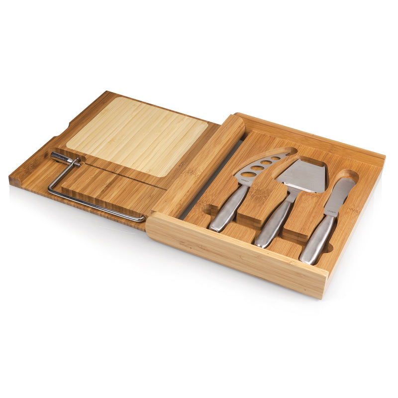 SOIRÉE CHEESE Cutting Board & Tools Set with Wire Cutter, (BAMBOO)