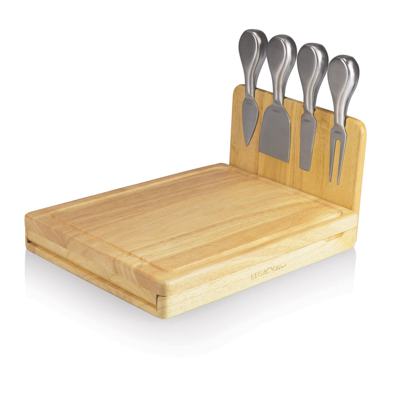 ASIAGO Cheese Cutting Board & Tools Set, (RUBBERWOOD)