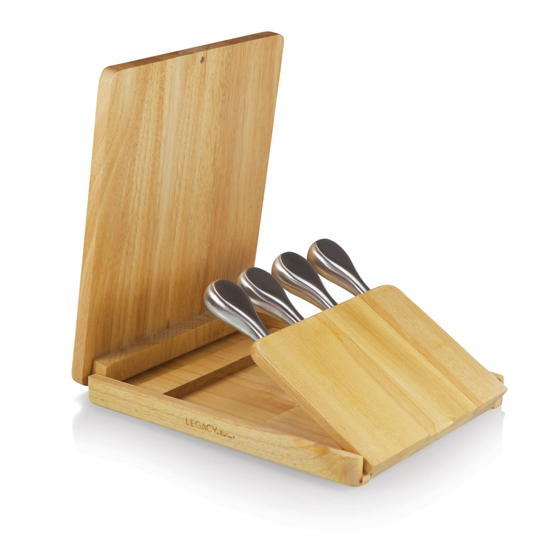 ASIAGO Cheese Cutting Board & Tools Set, (RUBBERWOOD)