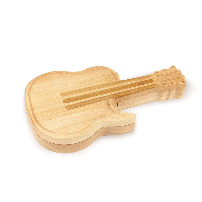 GUITAR Cheese Cutting Board & Tools Set, (BAMBOO)