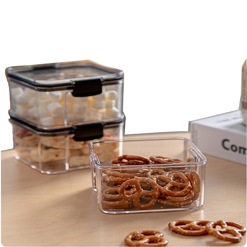 Food Storage Container Refrigerator Transparent Sealed With Lids Storage Kitchen Snack Storage Box