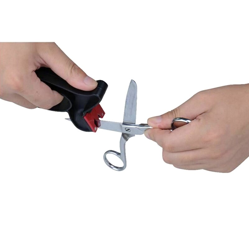 2 In 1 Professional Handheld Sharpener Scissors Blades Sharpening Tool Kitchen Knives  Accessories